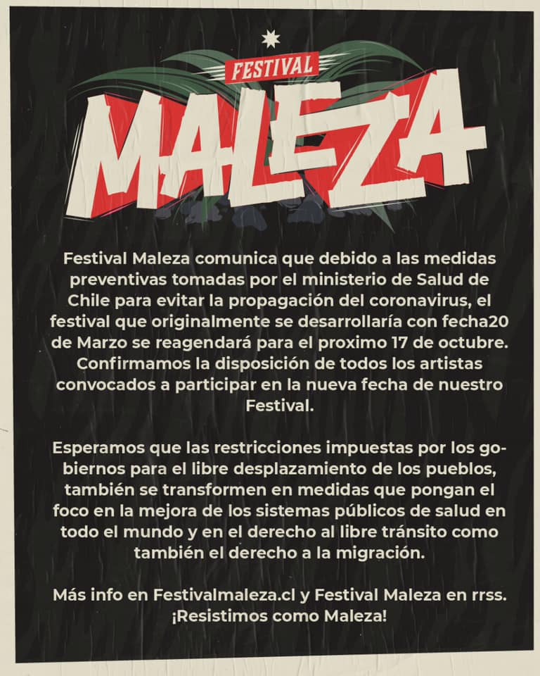 Festival Maleza se reagenda para el mes de octubre